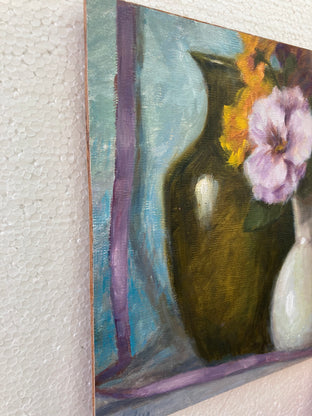 Lavender Pansy by Lisa Nielsen |  Side View of Artwork 