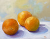 Original art for sale at UGallery.com | Three Navel Oranges by Malia Pettit | $425 | oil painting | 11' h x 14' w | thumbnail 1