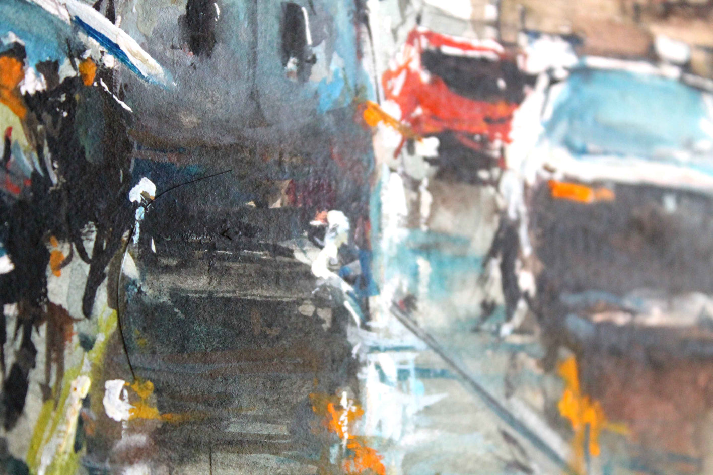 Fifth Avenue under the Rain by Maximilian Damico |  Closeup View of Artwork 