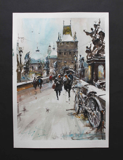 Prague Romantic Snow by Maximilian Damico |  Context View of Artwork 