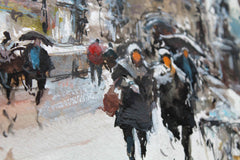 Original art for sale at UGallery.com | Prague Romantic Snow by Maximilian Damico | $1,100 | watercolor painting | 22' h x 17' w | thumbnail 4