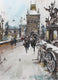 Original art for sale at UGallery.com | Prague Romantic Snow by Maximilian Damico | $1,100 | watercolor painting | 22' h x 17' w | thumbnail 1