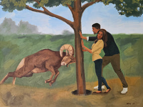 Original art for sale at UGallery.com | Lever by Michael Wedge | $500 | oil painting | 16' h x 20' w