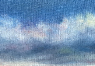 Moonlight Beach Clouds by Nancy Hughes Miller |   Closeup View of Artwork 