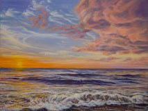 Original art for sale at UGallery.com | Gentle Sunrise by Olena Nabilsky | $700 | oil painting | 18' h x 24' w | thumbnail 1