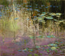 Original art for sale at UGallery.com | Evening Water Lilies by Onelio Marrero | $625 | oil painting | 12' h x 14' w | thumbnail 1
