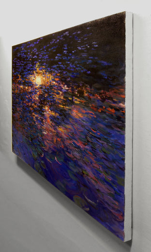 Last Light on the Water Lilies by Onelio Marrero |  Side View of Artwork 