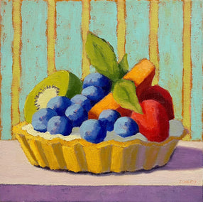 oil painting by Pat Doherty titled Mixed Fruit Tart