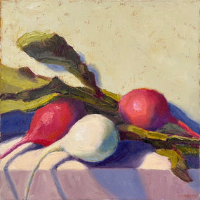 oil painting by Pat Doherty titled White Radish