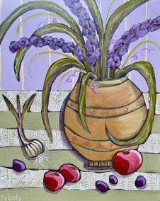 acrylic painting by Peg Belcastro titled Puttanesca