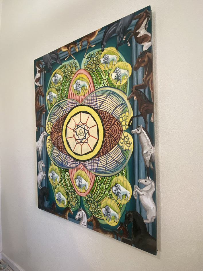 10 of Pentacles by Rachel Srinivasan |  Side View of Artwork 