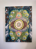 Original art for sale at UGallery.com | 10 of Pentacles by Rachel Srinivasan | $2,600 | oil painting | 48' h x 36' w | thumbnail 4