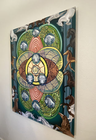9 of Pentacles by Rachel Srinivasan |  Side View of Artwork 