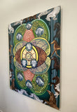 Original art for sale at UGallery.com | 9 of Pentacles by Rachel Srinivasan | $2,600 | oil painting | 48' h x 36' w | thumbnail 2
