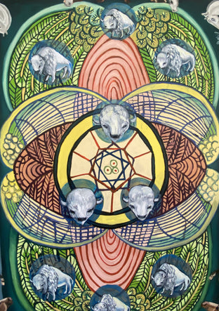 9 of Pentacles by Rachel Srinivasan |   Closeup View of Artwork 