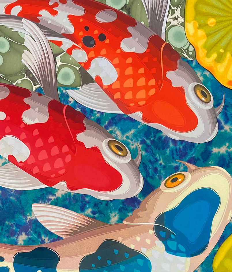 Koi Fun by Rick "Marlowe" Schneider |  Closeup View of Artwork 
