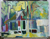 Original art for sale at UGallery.com | Rustic Cabin by Robert Hofherr | $1,475 | acrylic painting | 22' h x 28' w | thumbnail 4