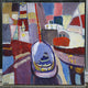 Original art for sale at UGallery.com | Sailboat with a Red Mast by Robert Hofherr | $1,500 | acrylic painting | 24' h x 24' w | thumbnail 3