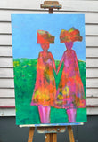 Original art for sale at UGallery.com | Blooming Together by Robin Okun | $1,700 | acrylic painting | 36' h x 24' w | thumbnail 3