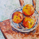 Original art for sale at UGallery.com | Three Nectarines Still Life by Samuel Pretorius | $400 | acrylic painting | 14' h x 14' w | thumbnail 1