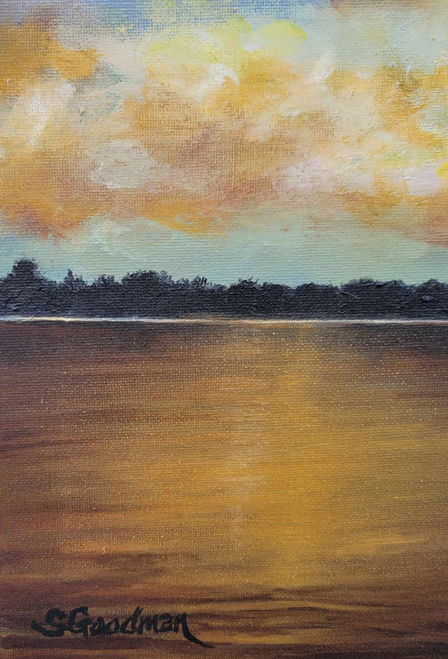 Twilight Waters by Shela Goodman |  Closeup View of Artwork 