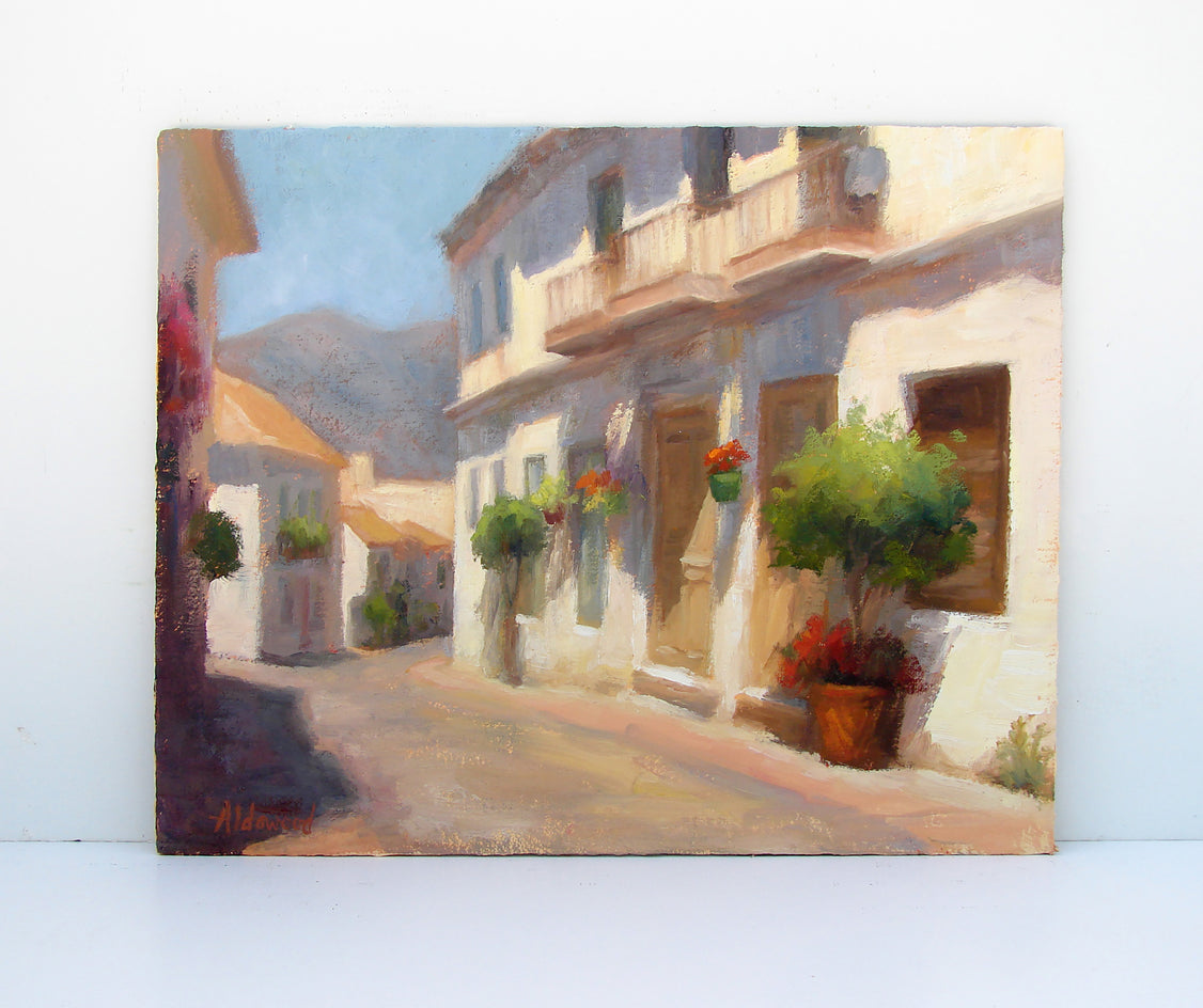 Rustic Building in Estepona by Sherri Aldawood |  Context View of Artwork 