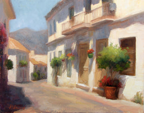 Original art for sale at UGallery.com | Rustic Building in Estepona by Sherri Aldawood | $525 | oil painting | 11' h x 14' w