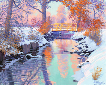 oil painting by Stanislav Sidorov titled Lilac Winter.