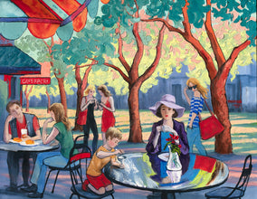 Original art for sale at UGallery.com | Sunday Morning. Street Café in Boulder, Colorado by Stanislav Sidorov | $1,175 | oil painting | 22' h x 28' w