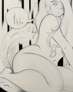 Original art for sale at UGallery.com | Hi ;) by Sumner Crenshaw | $475 | oil painting | 20' h x 16' w