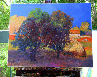 In the Farm. Haystack and Trees by Suren Nersisyan |  Context View of Artwork 