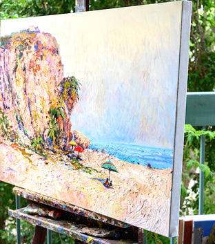 When the Fog Slowly Goes Away, Beach in Malibu by Suren Nersisyan |  Side View of Artwork 