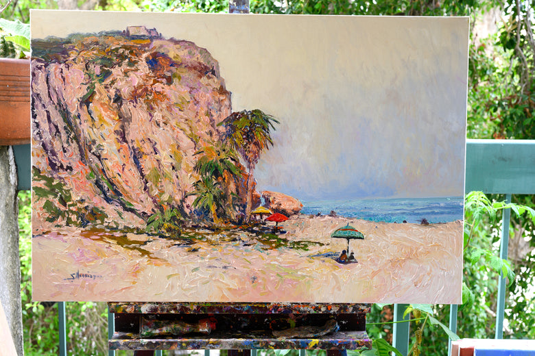 When the Fog Slowly Goes Away, Beach in Malibu by Suren Nersisyan |  Context View of Artwork 