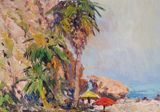 Original art for sale at UGallery.com | When the Fog Slowly Goes Away, Beach in Malibu by Suren Nersisyan | $1,400 | oil painting | 24' h x 36' w | thumbnail 4