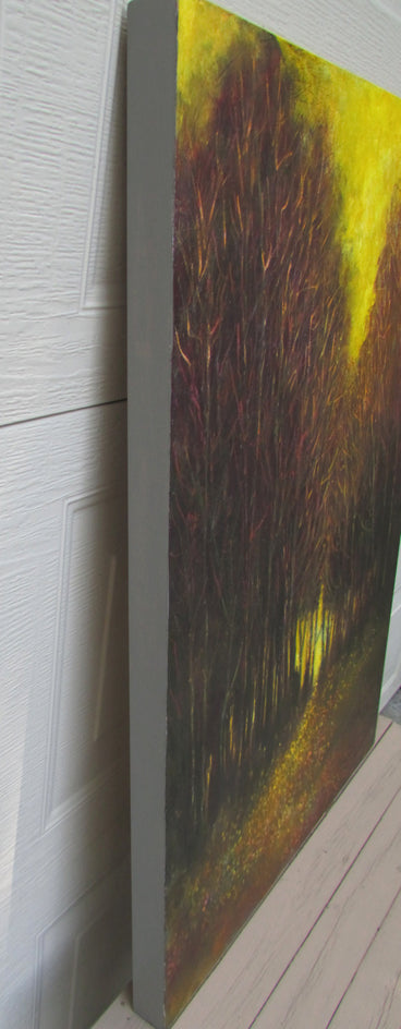 The Meeting by Valerie Berkely |  Side View of Artwork 