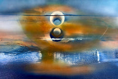 Original art for sale at UGallery.com | Moon Kiss by Yamilet Sempe | $2,400 | mixed media artwork | 24' h x 36' w | thumbnail 1