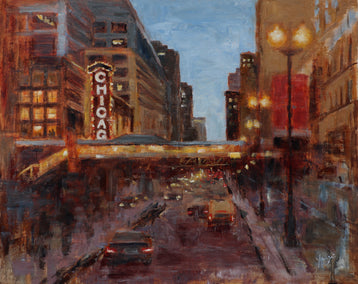 oil painting by Yangzi Xu titled The Chicago Beat