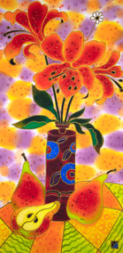 mixed media artwork by Yelena Sidorova titled Flowers and Fruits