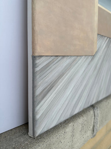 Ocean View from Terrace - Diptych by Zeynep Genc |  Side View of Artwork 