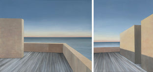 Ocean View from Terrace - Diptych by Zeynep Genc |  Artwork Main Image 