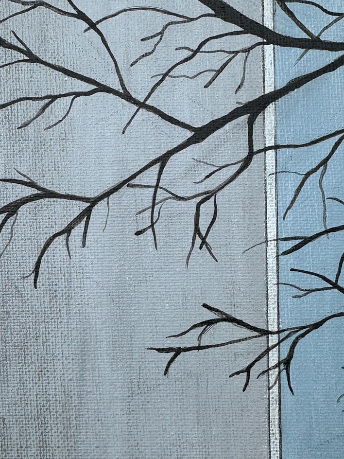 The Wall and the Tree by Zeynep Genc |  Closeup View of Artwork 