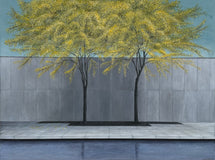 Original art for sale at UGallery.com | Trees in MoMA Sculpture Garden by Zeynep Genc | $2,200 | acrylic painting | 18' h x 24' w | thumbnail 1