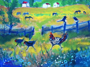 Original art for sale at UGallery.com | Farm Gossips by Kip Decker | $2,400 | acrylic painting | 30' h x 30' w | photo 3