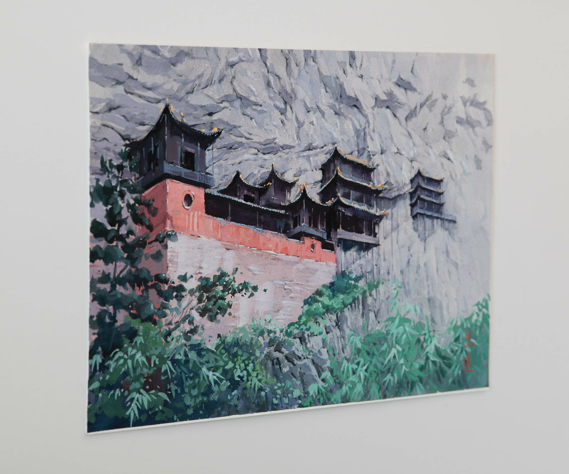 Watercolor Impressions of Chinese Architecture 14 by Siyuan Ma |  Side View of Artwork 