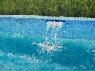 Four Green Chaise by Mitchell Freifeld |   Closeup View of Artwork 