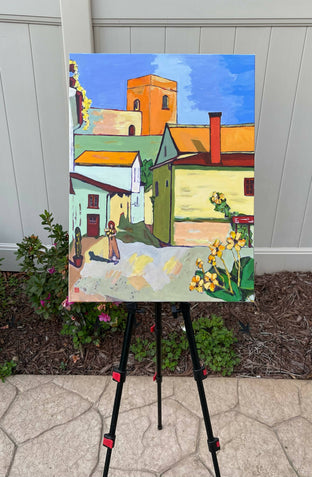 Old Town with Alleys by Laura (Yi Zhen) Chen |  Side View of Artwork 