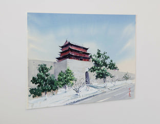 Watercolor Impressions of Chinese Architecture 16 by Siyuan Ma |  Side View of Artwork 