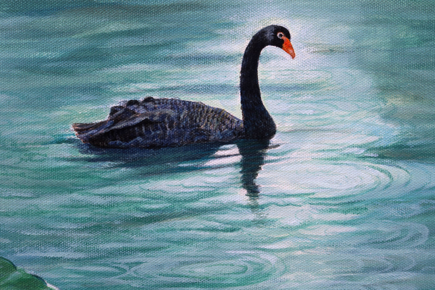 In the Rain by Guigen Zha |  Closeup View of Artwork 