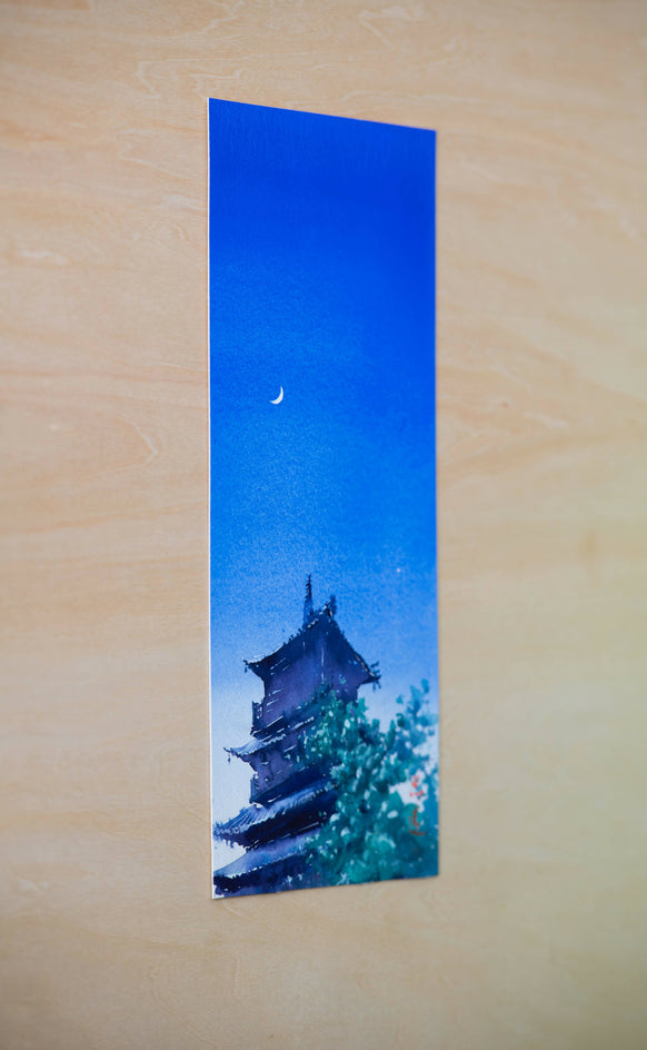 Watercolor Impressions of Chinese Architecture 2 by Siyuan Ma |  Side View of Artwork 