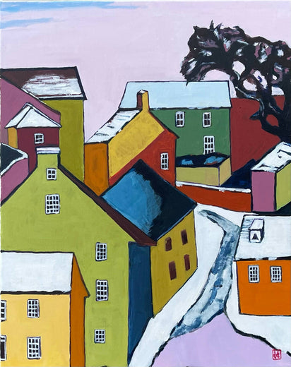 Snow Covered Town by Laura (Yi Zhen) Chen |  Context View of Artwork 